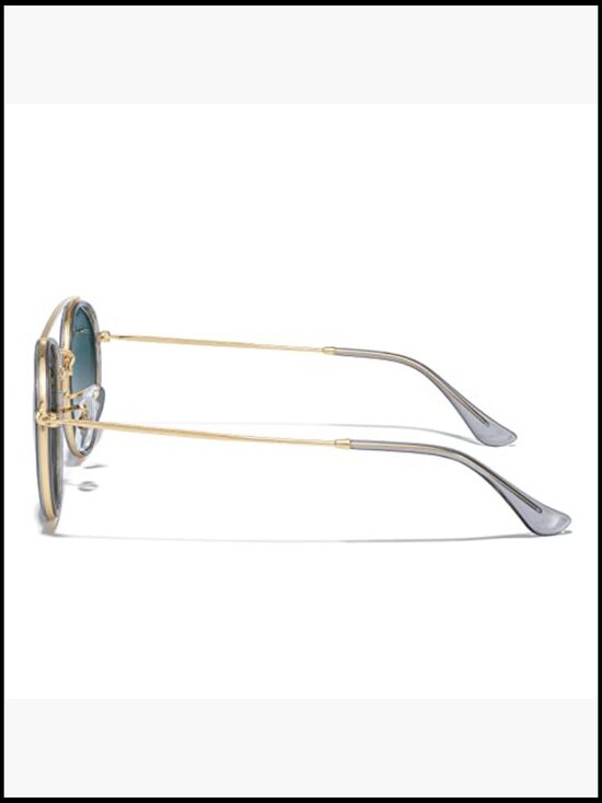 Retro Round Polarized Sunglasses with Double Bridge
